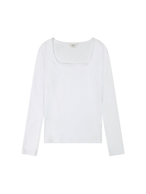 Lee Lee T-shirt LS SQUARE NECK Bianco Slim Fit