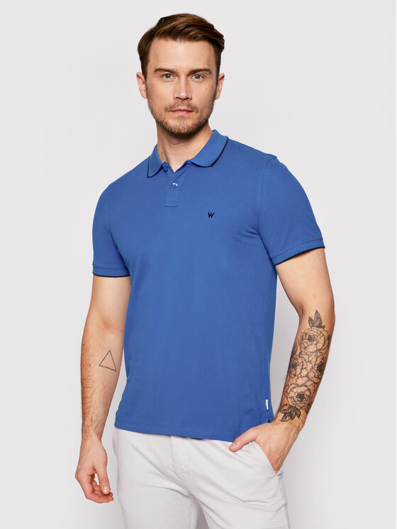 Wrangler Wrangler Polo W7D5K4X05 112131756 Niebieski Regular Fit