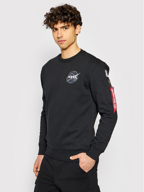 Alpha Industries Alpha Industries Majica dugih rukava Nasa 186304 Crna Regular Fit