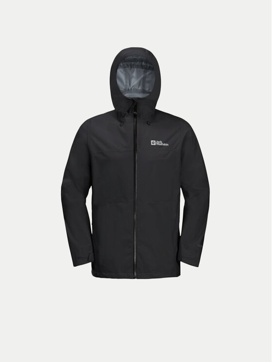 Jack Wolfskin Jack Wolfskin Kurtka przeciwdeszczowa Highest Peak 1115134 Czarny Regular Fit