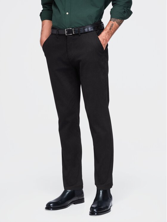 Ombre Ombre Chino kalhoty OM-PACP-0309 Černá Slim Fit