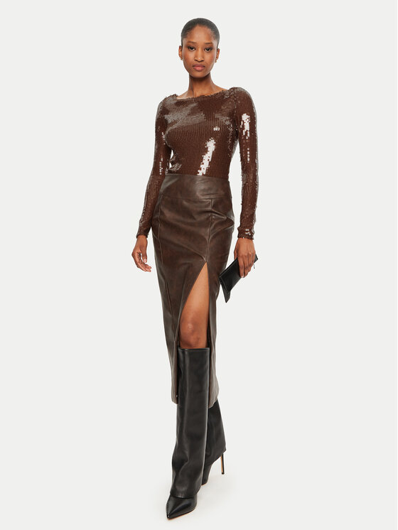 BARDOT BARDOT Bodi Brenna 59567TB Rjava Slim Fit