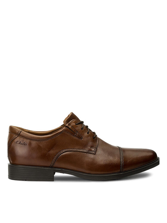 Pantofi Clarks Tilden Cap 261300967 Dark Tan Leather