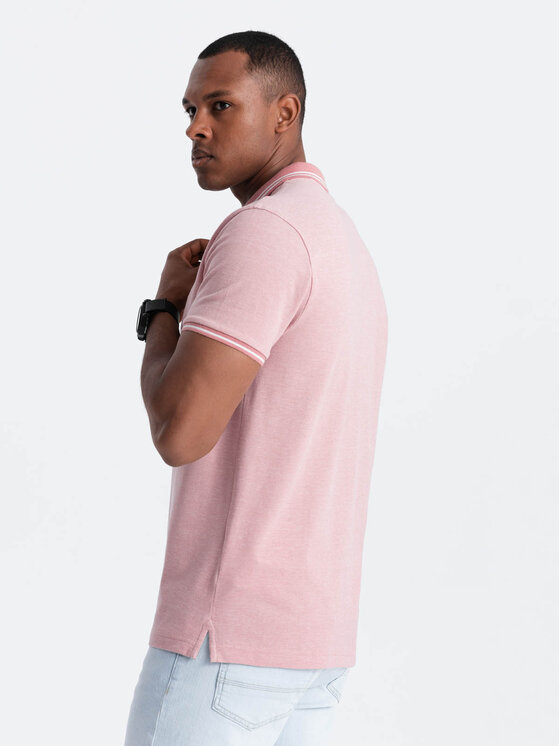 Ombre Ombre Polokošile OM-POSS-0109 Růžová Regular Fit