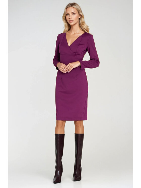 NIFE NIFE Elegantní šaty S276 Fialová Bodycon Fit
