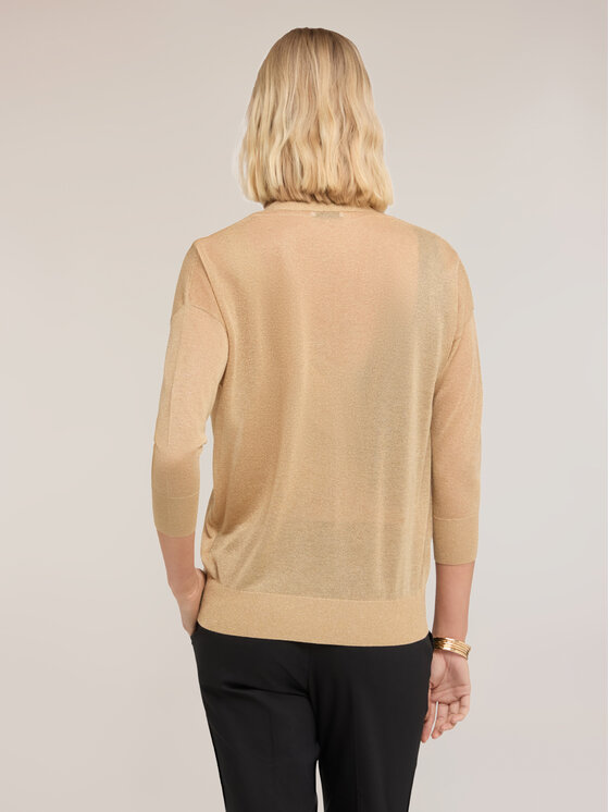 Motivi Motivi Sweter M223W003934N008 Złoty Over Fit
