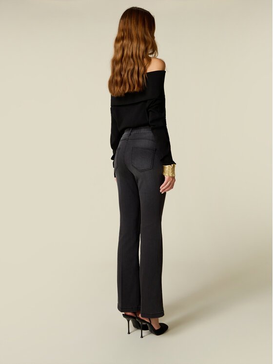 Oltre Oltre Jeansy P443R109544N033 Czarny Regular Fit