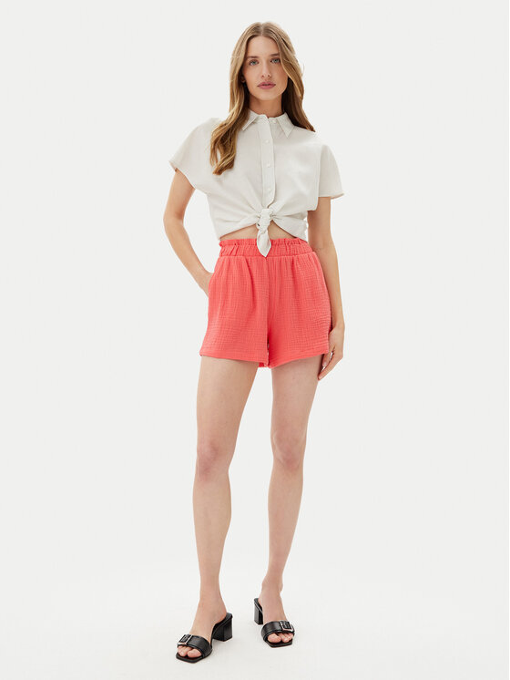 Vero Moda Vero Moda Šortky z materiálu Natali 10279687 Růžová Baggy Fit