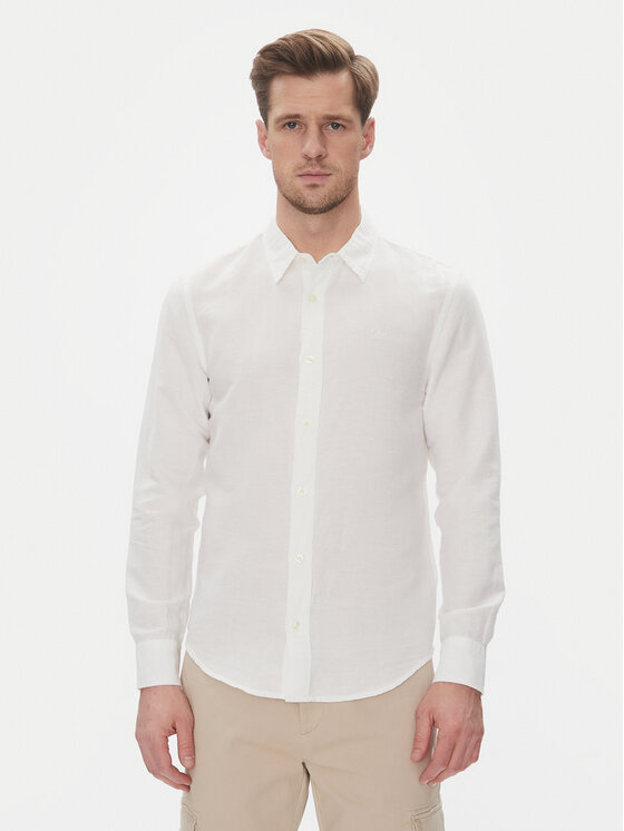 Lee Lee Koszula 112364230 Biały Regular Fit