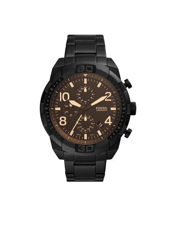 Fossil Ročna ura Bronson Chronograph FS5876 Črna