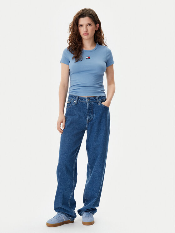 Tommy Jeans Tommy Jeans Tričko Badge DW0DW17881 Modrá Slim Fit