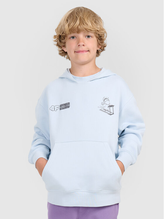 4F 4F Bluza SELF CARE Niebieski jasny Oversize