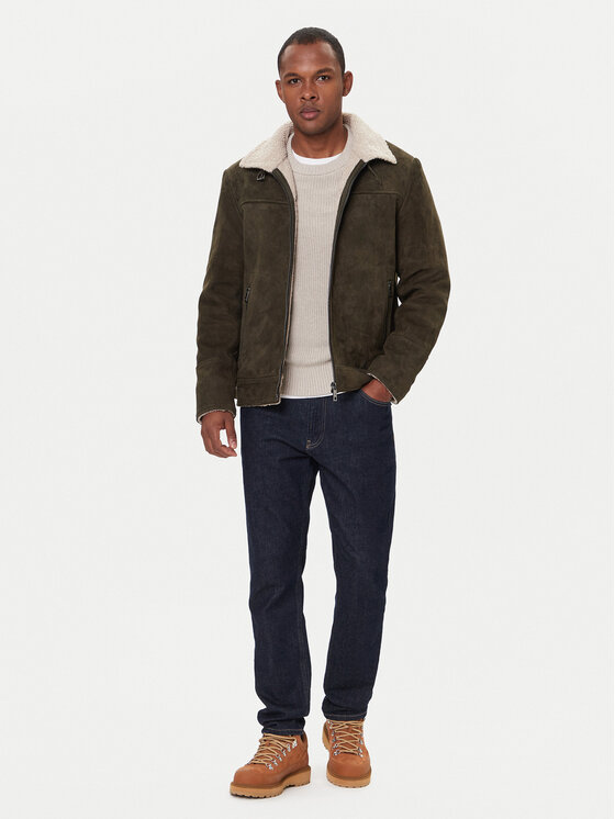 Milestone Milestone Lederjacke Camino 531624 21315 Grün Regular Fit