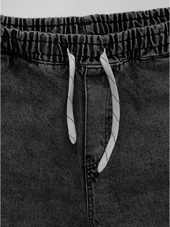 Jigga Wear Jigga Wear Szorty jeansowe Szerokie luźne za duże bagy palmy zachód 130780 Szary Baggy Fit