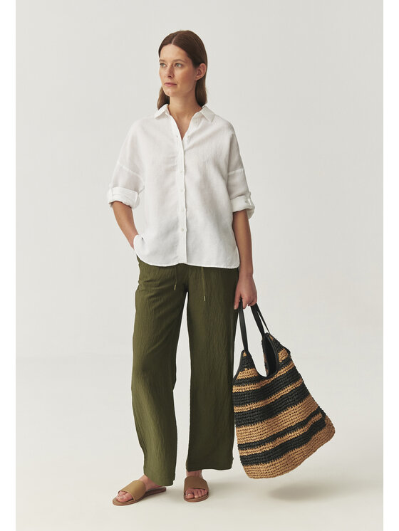 TATUUM TATUUM Kalhoty z materiálu NIMI Khaki Loose Fit