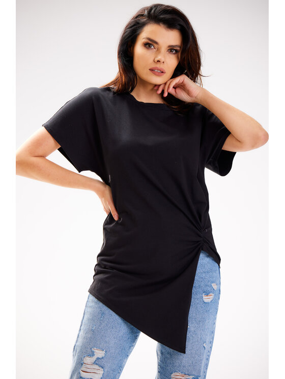 Infinite You Infinite You Bluzka M268 Czarny Basic Fit