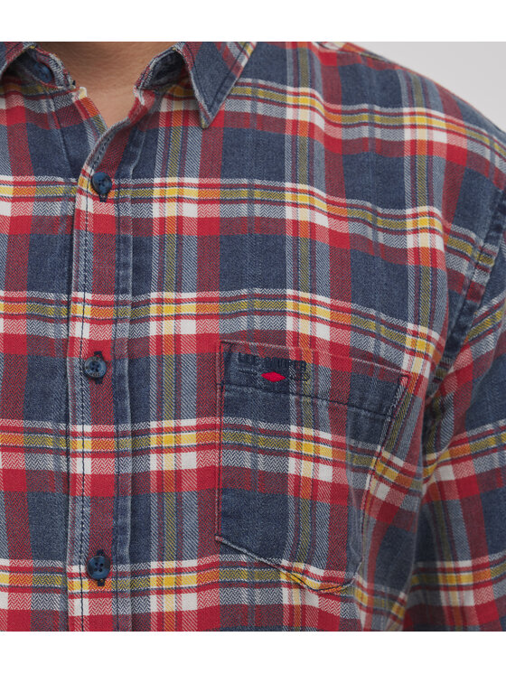 Lee Cooper Lee Cooper Koszula jeansowa WILL Czerwony Regular Fit