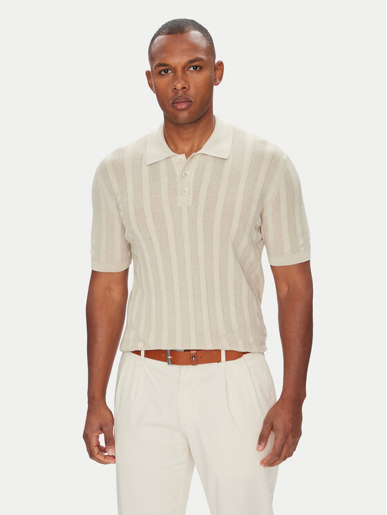 Baldessarini Baldessarini Polo B4 50024.5232 Beżowy Slim Fit