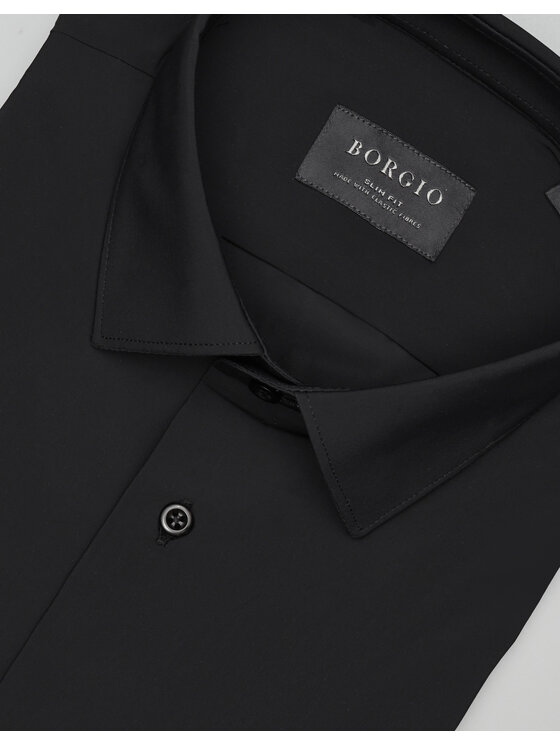 Borgio Borgio Koszula ateleta_00583 Czarny Slim Fit