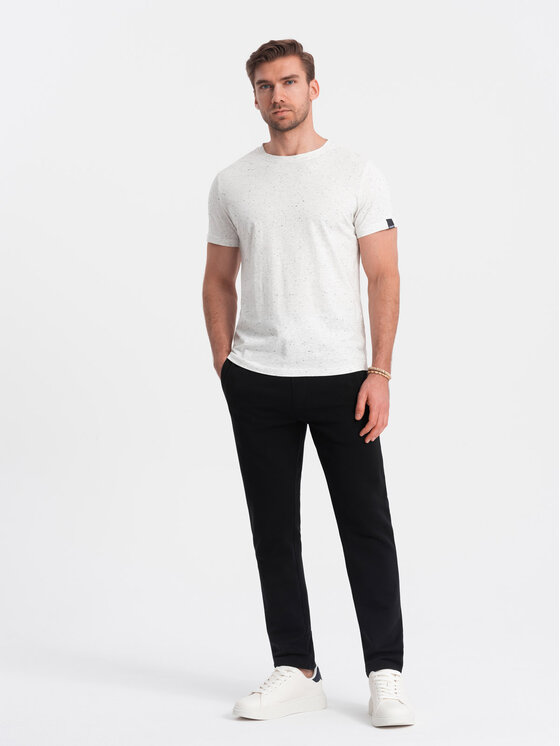 Ombre Ombre T-Shirt OM-TSCT-0178 Écru Regular Fit