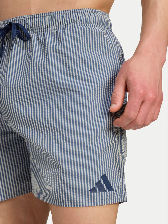 adidas adidas Plavecké šortky Seersucker Stripy JX2674 Tmavomodrá Regular Fit
