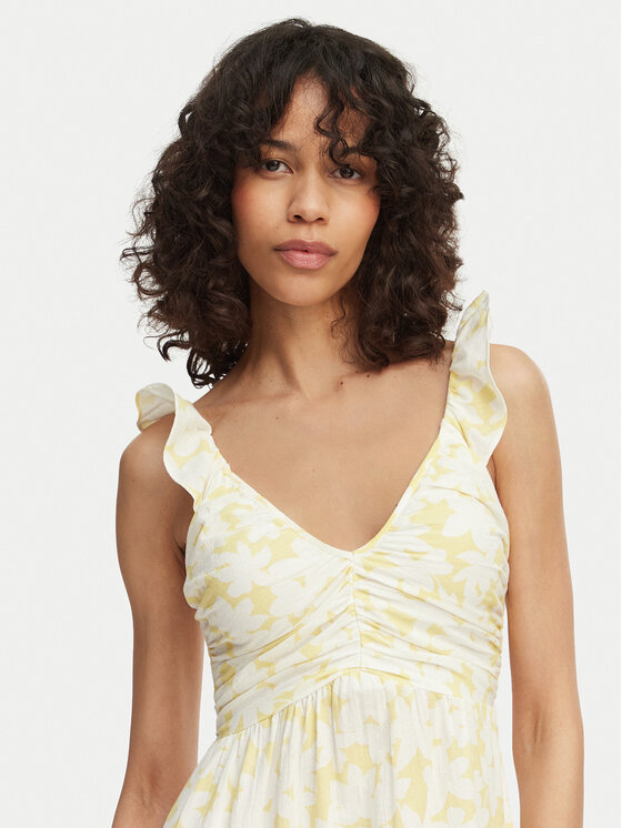 Vero Moda Vero Moda Poletna obleka Dichte 10341603 Rumena Regular Fit