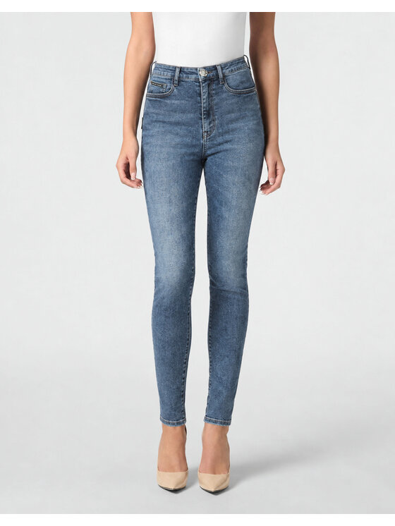 PHILIPP PLEIN PHILIPP PLEIN Džegínsy 22713 Sivá Jegging Fit
