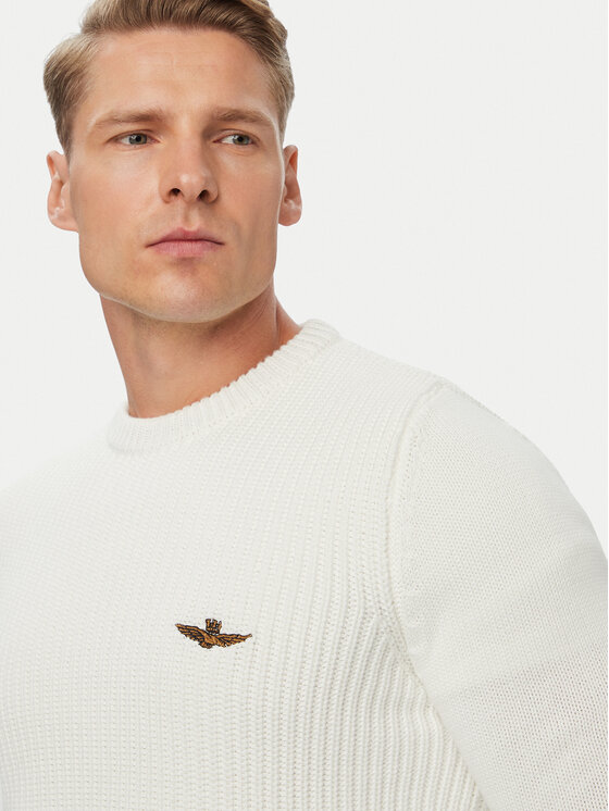 Aeronautica Militare Aeronautica Militare Pulover 262MA1571UL00409 Bela Regular Fit