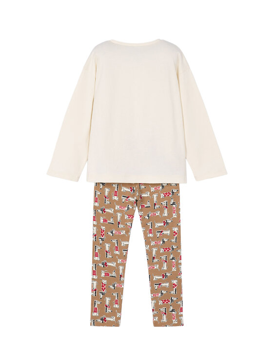 Mayoral Mayoral Set Bluse und Leggings 4719 Khakifarben Regular Fit