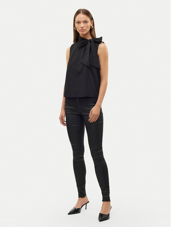 Vero Moda Vero Moda Hlače od imitacije kože Flash 10314591 Crna Skinny Fit