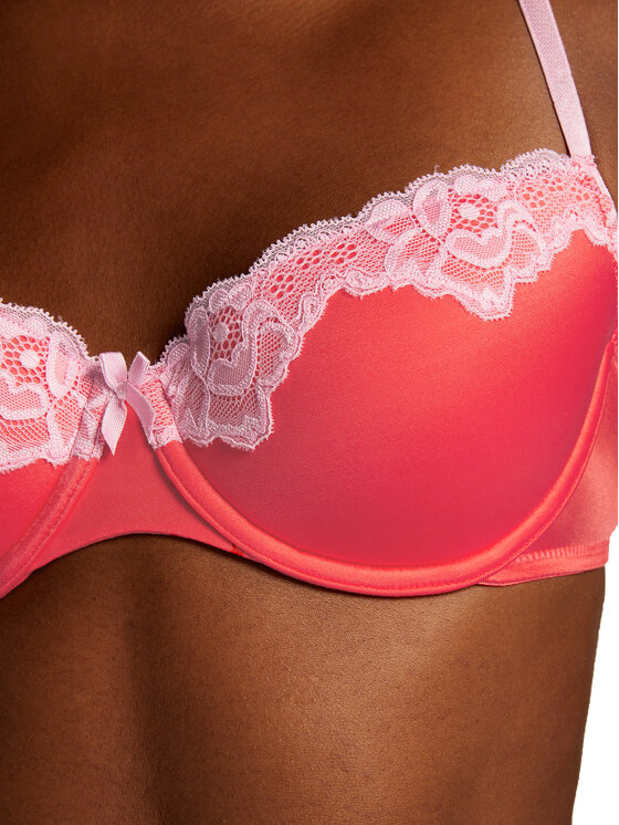 Hunkemöller Hunkemöller Biustonosz z fiszbiną Lace & Shine 204610 Czerwony