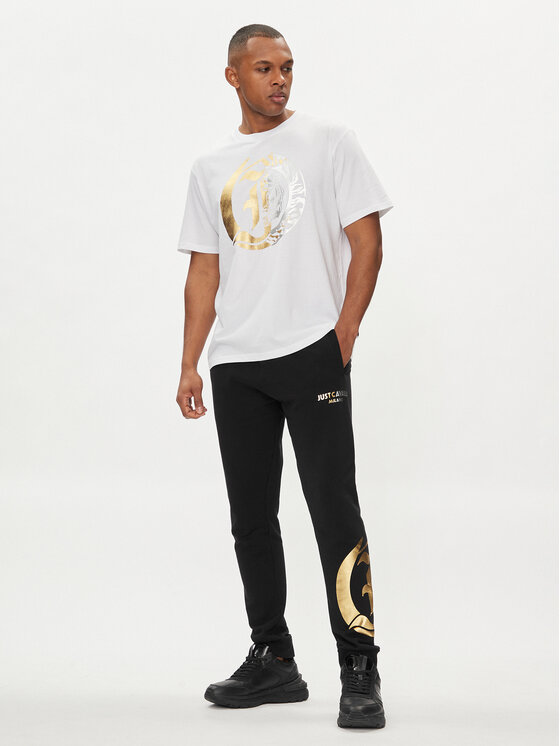 Just Cavalli Just Cavalli Marškinėliai 76OAHG05 Balta Regular Fit