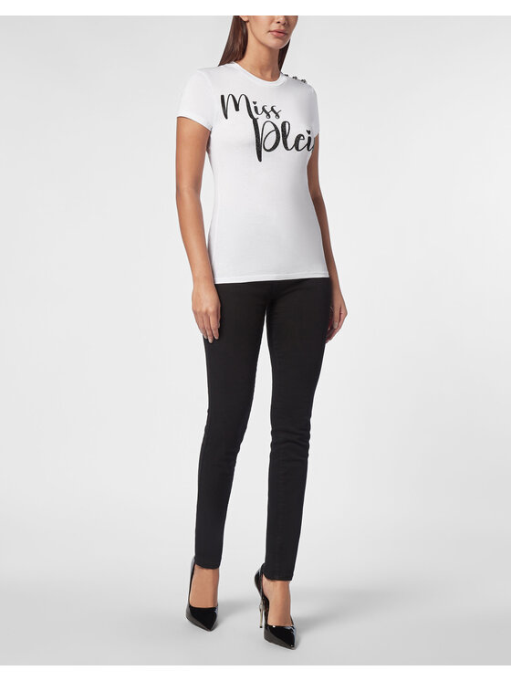 PHILIPP PLEIN PHILIPP PLEIN T-shirt 20065 Bianco Skin Tight Fit