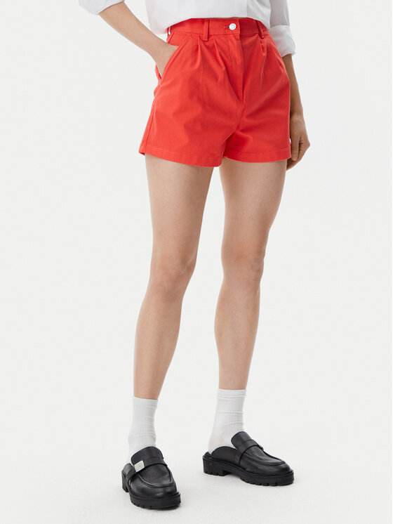Tommy Jeans Tommy Jeans Pantalon scurți din material Claire DW0DW21643 Portocaliu Regular Fit