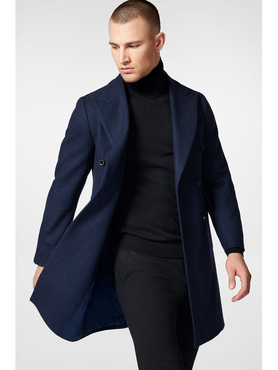 Próchnik Próchnik Płaszcz zimowy z Certyfikatem NFT PM1 PC073223000014 Granatowy Regular Fit