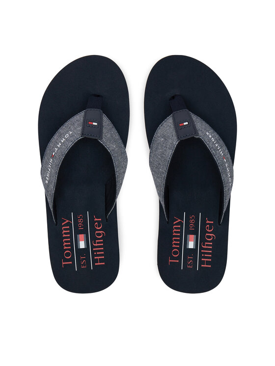 Tommy Hilfiger Flip flop Chambray Beach Sandal FM0FM05570 Bleumarin