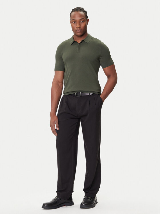 HUGO HUGO Тениска с яка и копчета San Peter-CV 50536672 Зелен Regular Fit