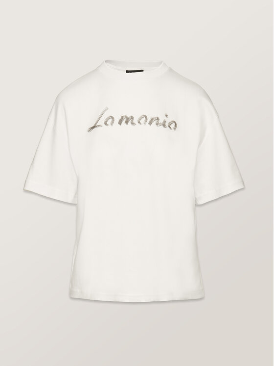 La Mania La Mania T-Shirt COURTNEY Biały Classic Fit