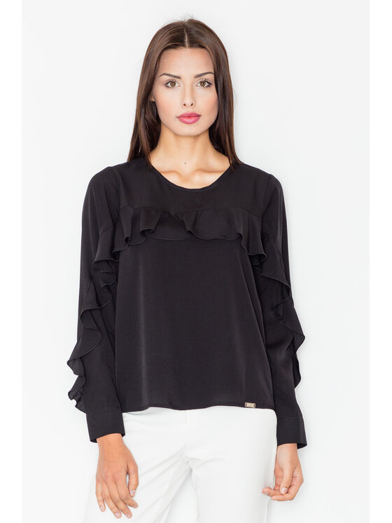 FIGL FIGL Bluzka M466 Czarny Regular Fit