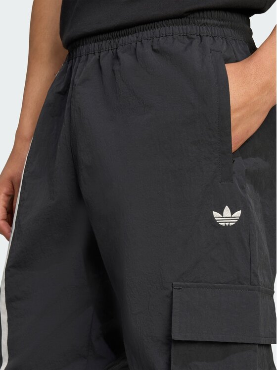 adidas adidas Spodnie cargo Front Stripes Woven Czarny Loose Fit