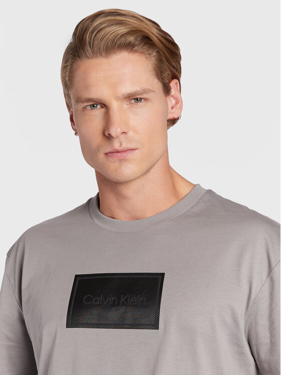 T-shirt Textured Logo Box K10K110115 Grigio