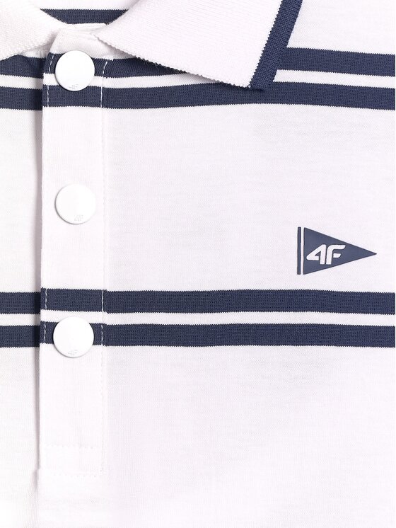4F 4F Polo 4FRSS26TPTSM0898-10S Biały Regular Fit