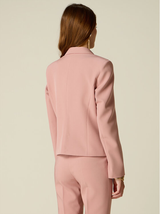 Oltre Oltre Marynarka Q033R004666N0A6 Różowy Regular Fit