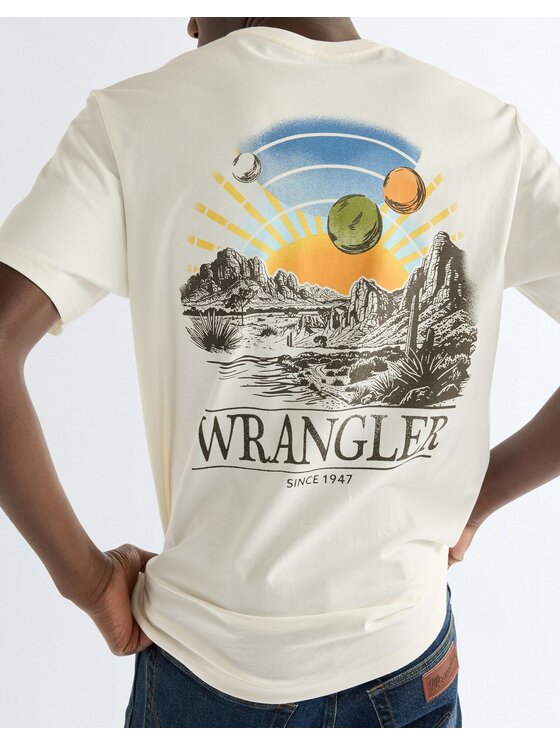 Wrangler Wrangler T-Shirt GRAPHIC TEE Biały Relaxed Fit