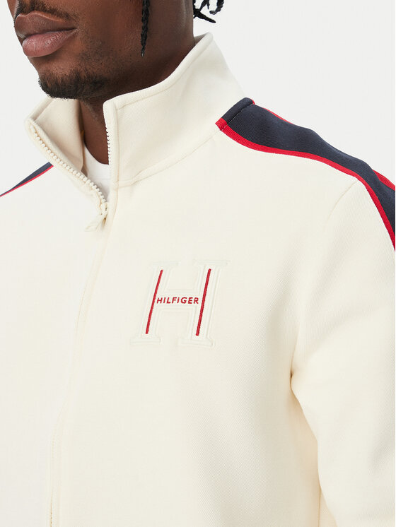 Tommy Hilfiger Tommy Hilfiger Mikina Pique H Badge MW0MW44957 Krémová Regular Fit