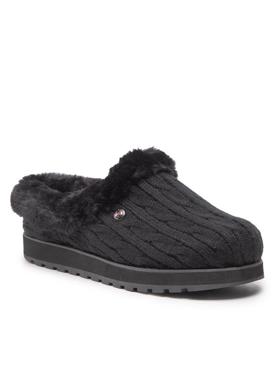 Skechers Skechers Παντόφλες Σπιτιού BOBS Ice Angel 31204/BBK Μαύρο