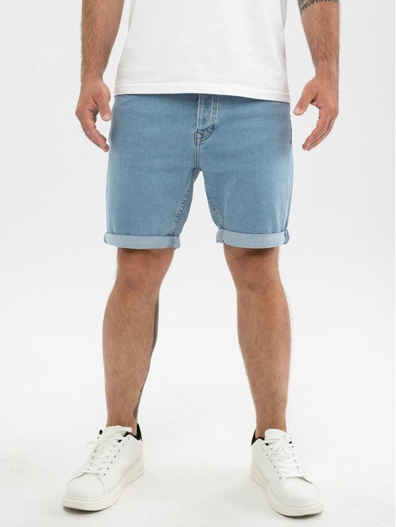 MyStars MyStars Szorty jeansowe Krótkie Spodenki Jeansowe Skinny Męskie Jasne Niebieskie MyStars Classic 32 Niebieski Skinny Fit