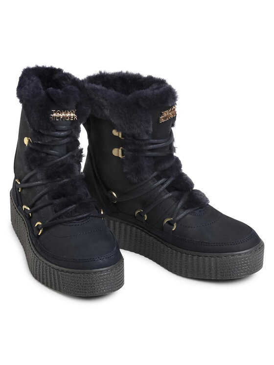 tommy hilfiger tommy warm lined lace up bootie