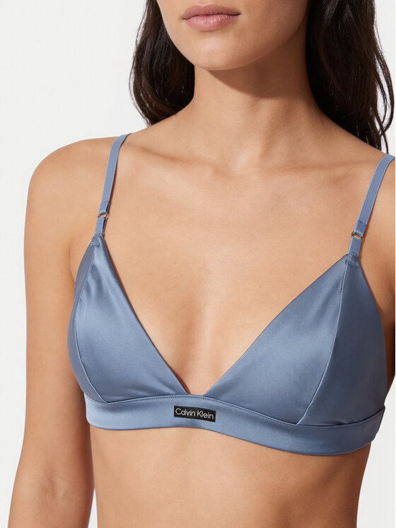 Calvin Klein Underwear Calvin Klein Underwear Biustonosz braletka Signature Satin LV00QF8392 Niebieski jasny