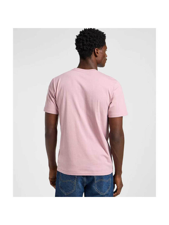 Lee Lee T-Shirt MEDIUM WOBBLY TEE Różowy Regular Fit